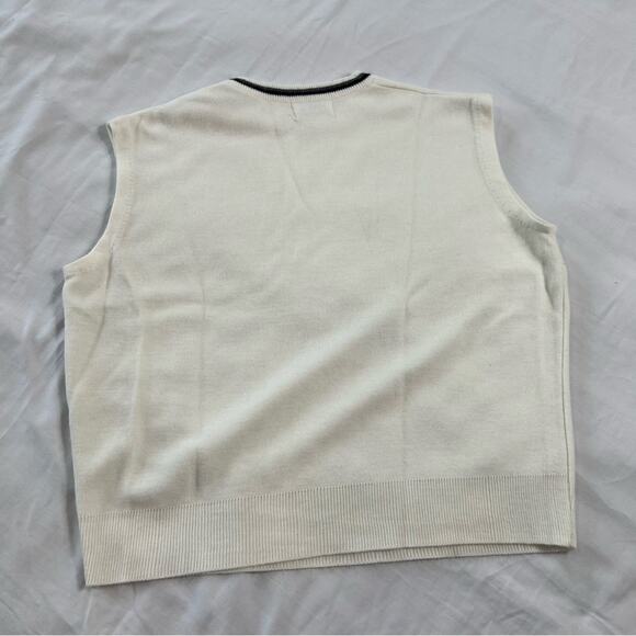 Penny's Women's Sweater Vest Crew Neck Cream Sleeveless 100% Arlon Acrylic - Picture 5 of 6